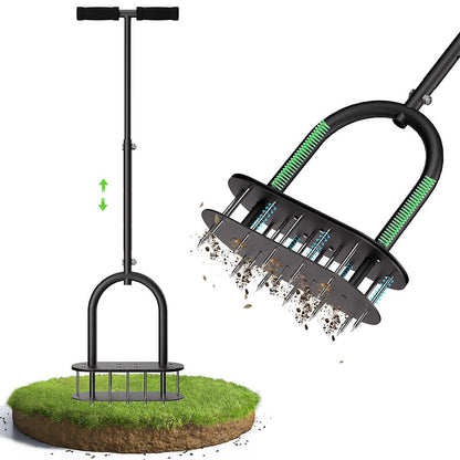 🌱 Heavy-Duty Carbon Steel Manual Lawn Aerator with Spring Ejection 🚜