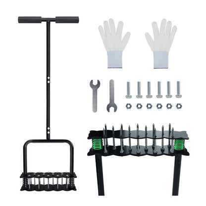 🌱 Heavy-Duty Carbon Steel Manual Lawn Aerator with Spring Ejection 🚜