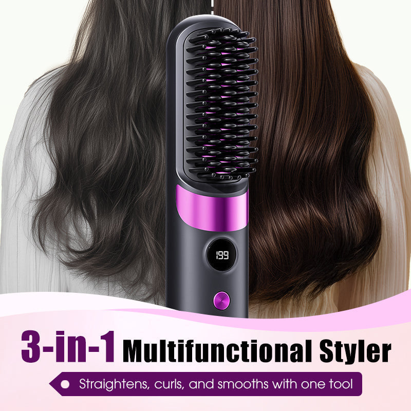 💇‍♀️✨3-in-1 Cordless Hair Straightener Comb – Style Anywhere, Anytime