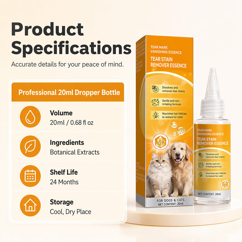 🐾 Tear Stain Remover for Dogs & Cats – 20ml Eye-Area Fur Cleaner ✨