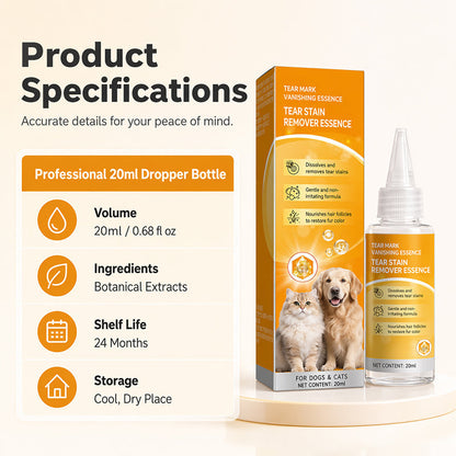 🐾 Tear Stain Remover for Dogs & Cats – 20ml Eye-Area Fur Cleaner ✨