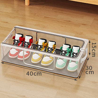 👟 Foldable Clear Shoe Storage Box – Stackable Shoe Organizer