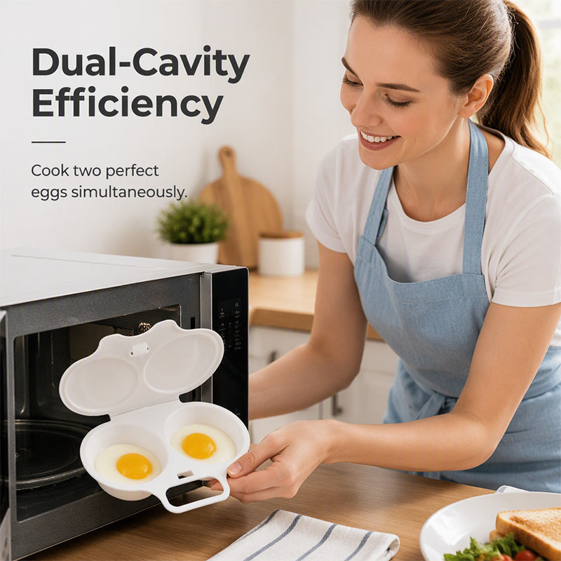 Dual cavity microwave egg poacher