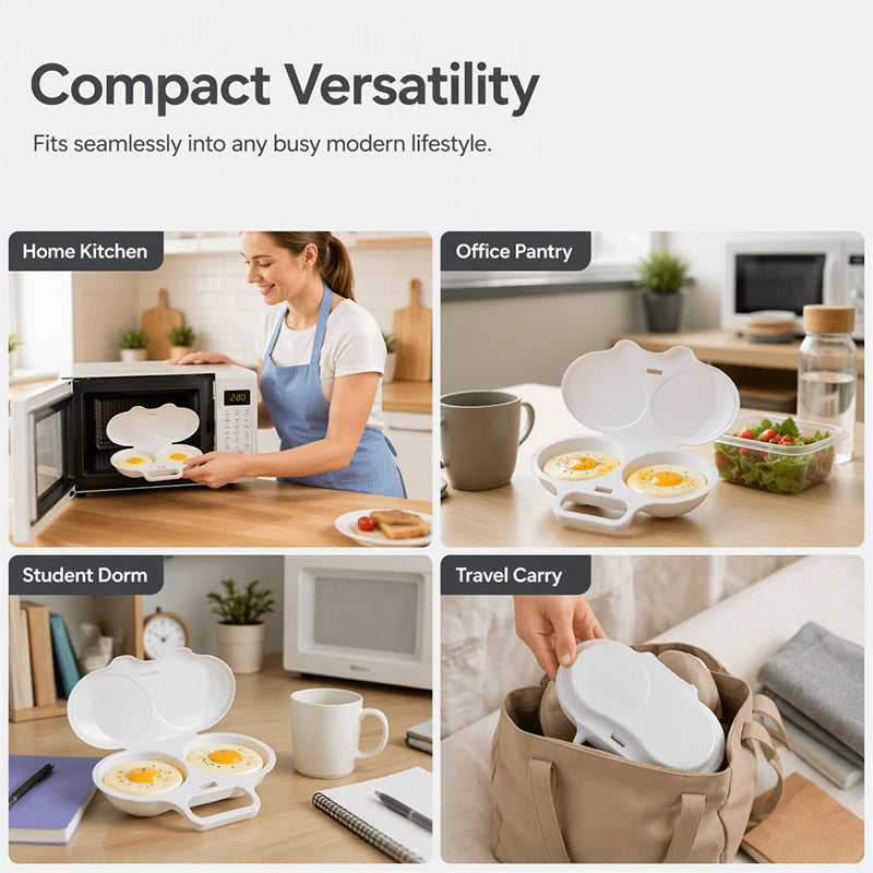 🍳 Microwave Egg Poacher – Dual Egg Breakfast Cooker