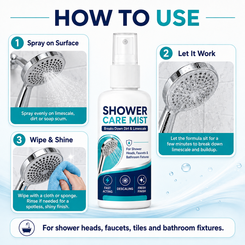 🚿 Shower Limescale Remover Spray – Hard Water Stain Cleaner