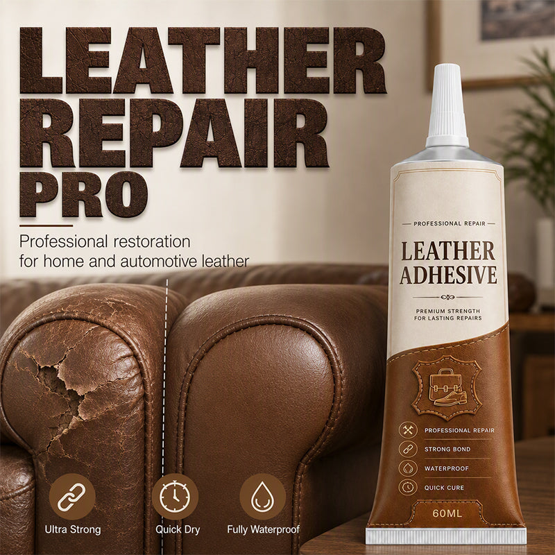 👜 Leather Repair Glue – 60ML Clear Adhesive for Sofas & Car Seats ✨