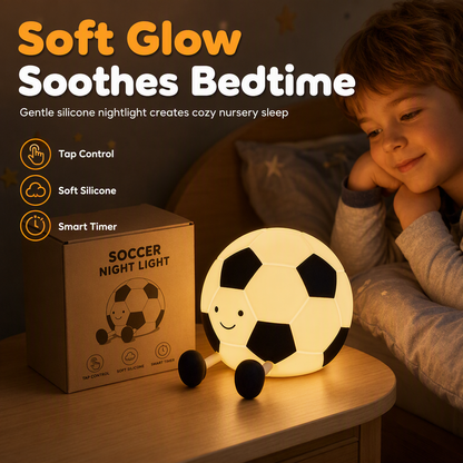 ⚽ Cute Soccer Silicone Tap Night Light Soft LED Lamp 💡