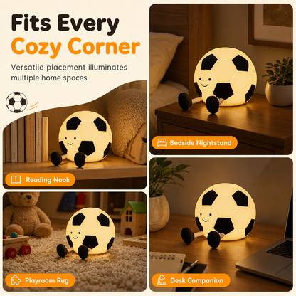 ⚽ Cute Soccer Silicone Tap Night Light Soft LED Lamp 💡