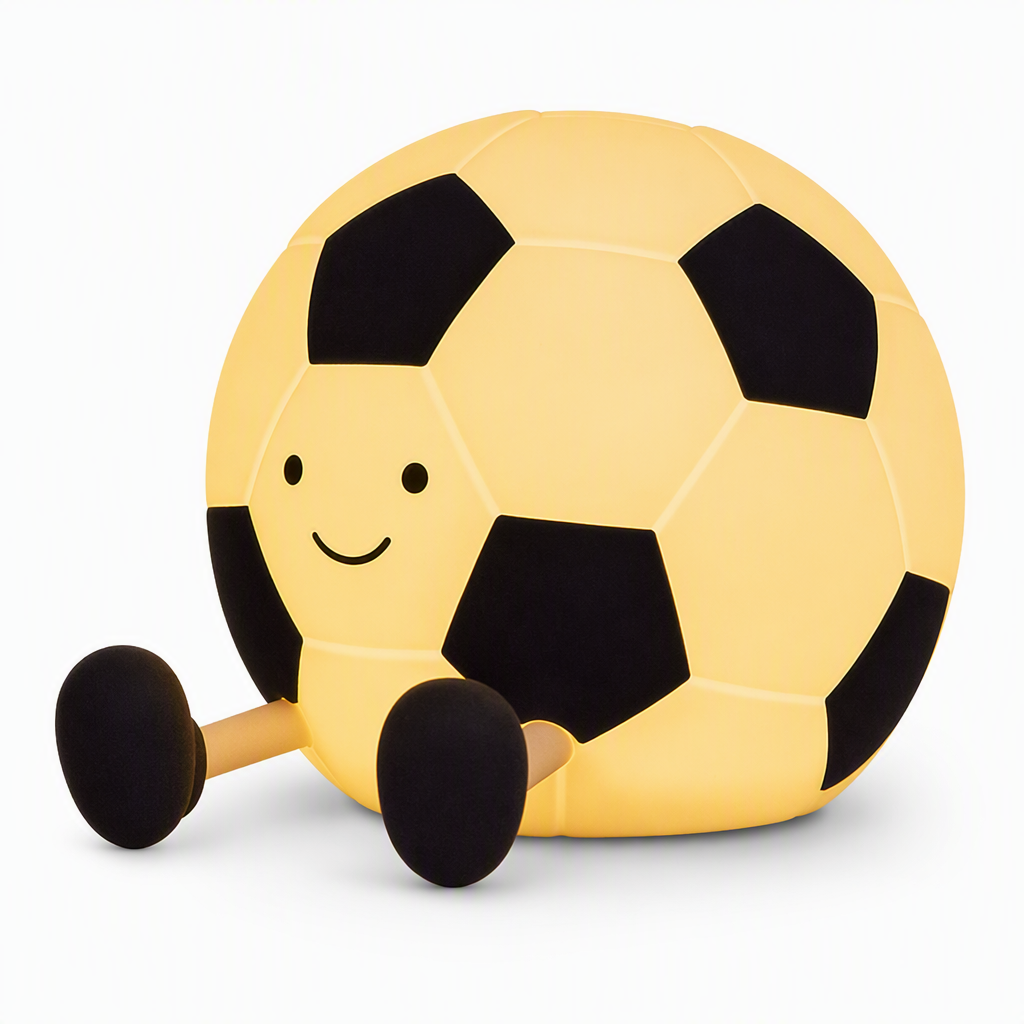 ⚽ Cute Soccer Silicone Tap Night Light Soft LED Lamp 💡