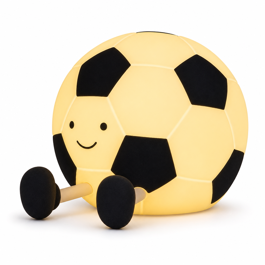 ⚽ Cute Soccer Silicone Tap Night Light Soft LED Lamp 💡