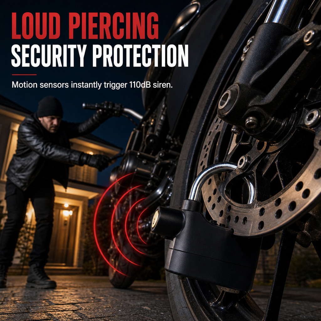 🔒 Heavy Duty 110dB Alarm Padlock Waterproof Lock 🚨