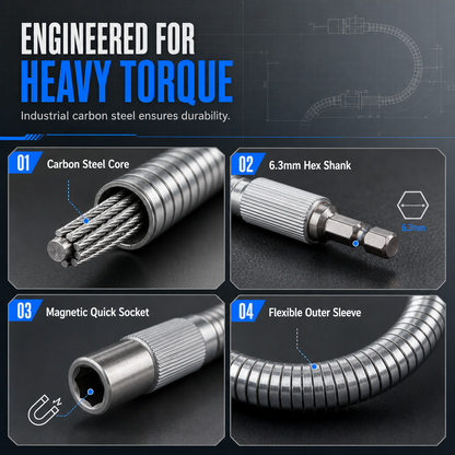 🛠️ Flexible Drill Bit Extension Shaft - 360 Degree Universal Screwdriver Adapter 🔩