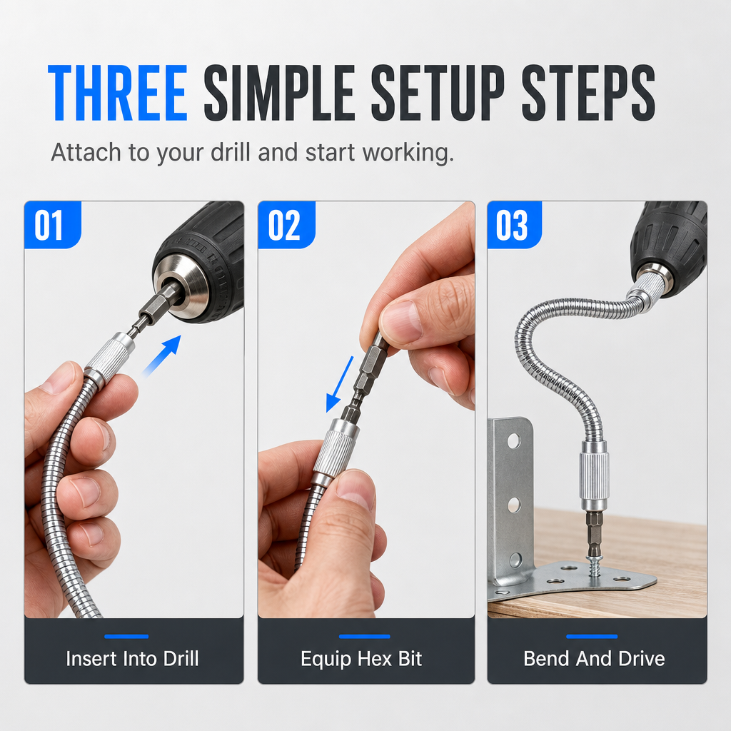 🛠️ Flexible Drill Bit Extension Shaft - 360 Degree Universal Screwdriver Adapter 🔩