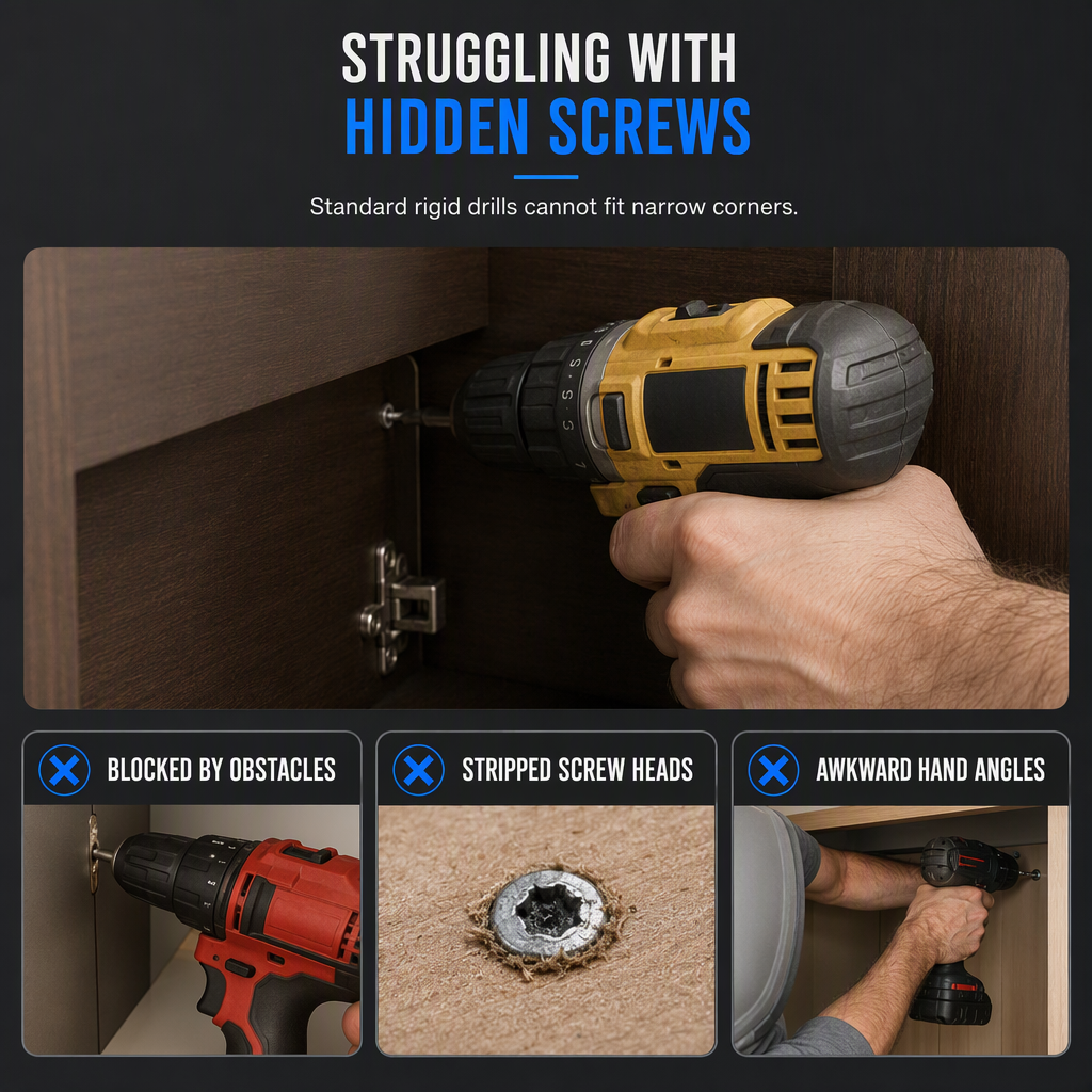 🛠️ Flexible Drill Bit Extension Shaft - 360 Degree Universal Screwdriver Adapter 🔩